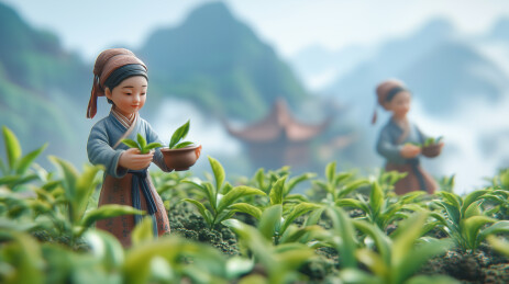 3D微缩景观采茶场景