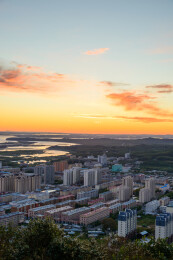 黑龙江省佳木斯市抚远市抚远镇东极阁日出