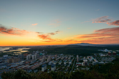 黑龙江省佳木斯市抚远市抚远镇东极阁日出