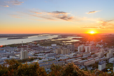 黑龙江省佳木斯市抚远市抚远镇东极阁日出