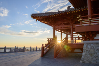 黑龙江省佳木斯市抚远市抚远镇东极阁日出