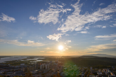 黑龙江省佳木斯市抚远市抚远镇东极阁日出