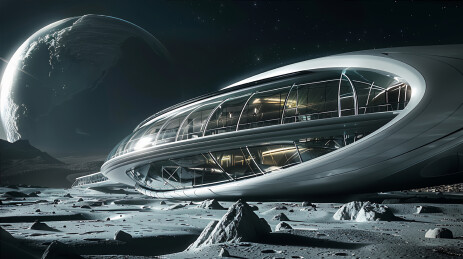 太空登上月球主题背景图片