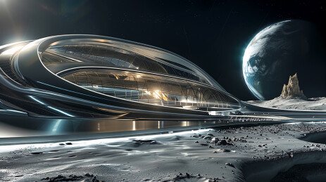 太空登上月球主题背景图片