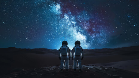 太空登上月球主题背景图片