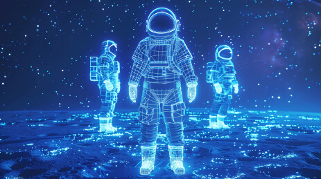 航空主题宇航员成功登月插画