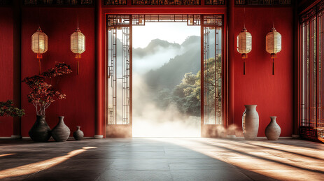 中式古典建筑的窗户