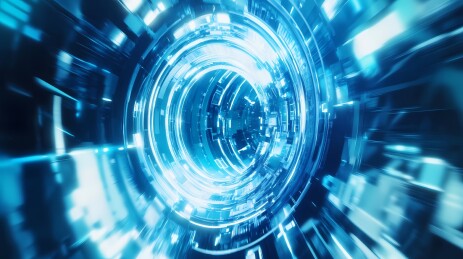 科技蓝白色未来主义宇宙飞船插画海报背景