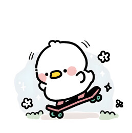 玩滑板的小鸭子
