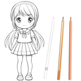 儿童和成人的涂色页壁纸插画