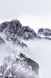 中国安徽省黄山风景名胜区冬日雪景