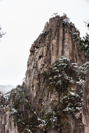 中国安徽省黄山风景名胜区冬日雪景