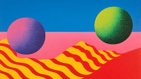 多巴胺渐变抽象简约插画