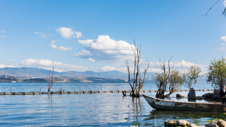 云南省大理市洱海才村码头风光