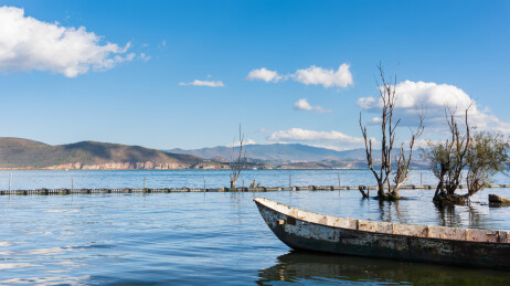 云南省大理市洱海才村码头风光