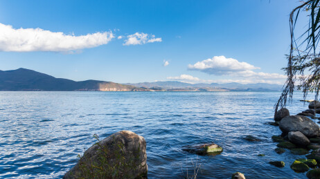 云南省大理市洱海才村码头风光