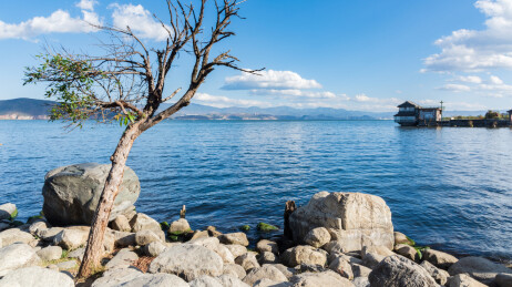 云南省大理市洱海才村码头风光