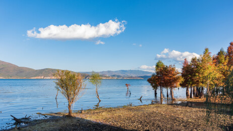 云南省大理市洱海才村码头风光