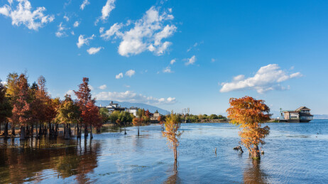 云南省大理市洱海才村码头风光