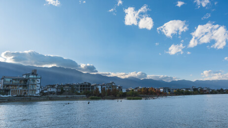 云南省大理市洱海才村码头风光