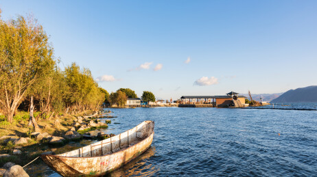 云南省大理市洱海才村码头风光