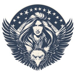 复古风格展翅飞翔的老鹰徽章头像图案