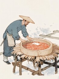 农夫精选原料摊晒阳光翻动均匀待干燥收存