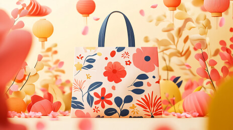 花卉图案的手提包