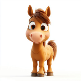 3D可爱卡通马立体插画