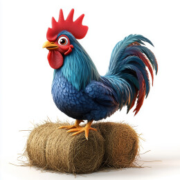 3D可爱卡通鸡立体插画