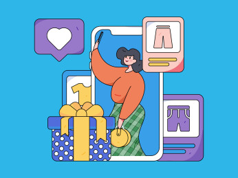 网红直播带货矢量互联网手绘插画