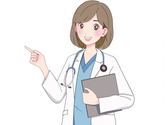 卡通医生手拿文件夹插画