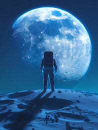 一个宇航员站在月球表面