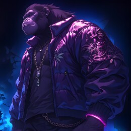 潮酷大猩猩拟人形象插画