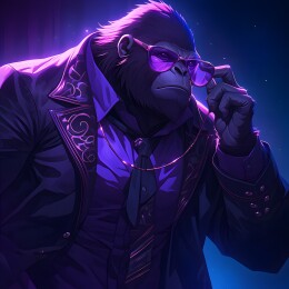 潮酷大猩猩拟人形象插画