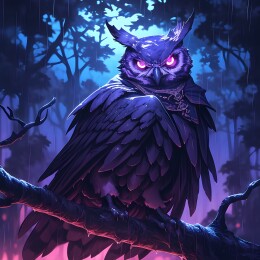 万圣节美式暗黑风格猫头鹰插画壁纸