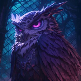 万圣节美式暗黑风格猫头鹰插画壁纸