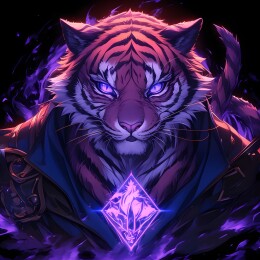 魔法暗黑风格老虎插画