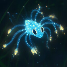 发光的多触角生物插画壁纸