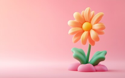 漂亮的3D卡通花朵