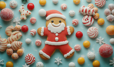 圣诞节美味姜饼屋概念插画