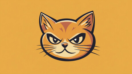 卡通LOGO设计猫头插画
