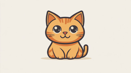 卡通LOGO设计猫头插画