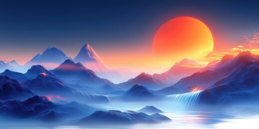 抽象艺术化中国山水画背景