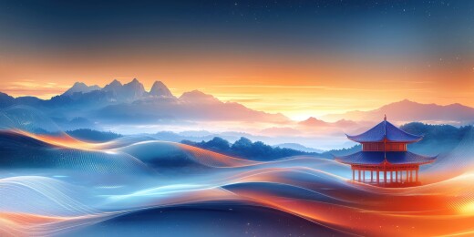 抽象艺术化中国山水画背景