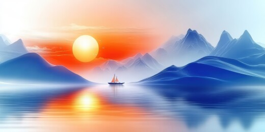 抽象艺术化中国山水画背景