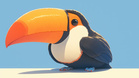 可爱的大嘴鸟卡通形象