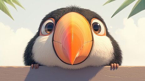 可爱的大嘴鸟卡通形象