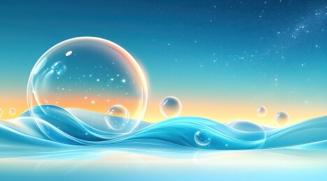 清凉滋养泡泡水分子背景广告