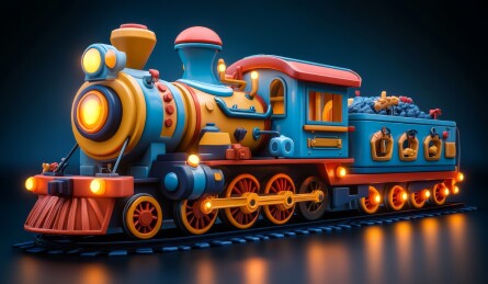 卡通风格的火车模型